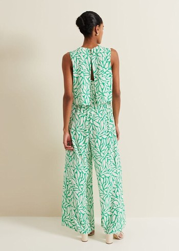 Phase Eight Aubrey Geo Jumpsuit Green Australia | ZO3762108